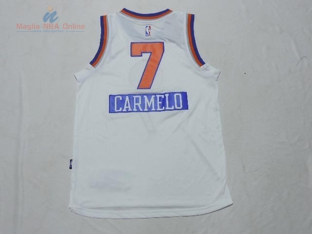 Acquista Maglia NBA Bambino 2014 Natale New York Knicks #7 Carmelo Bianco