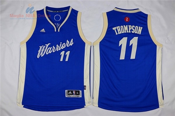 Acquista Maglia NBA Bambino 2015 Natale Golden State Warriors #11 Klay Thompson Blu