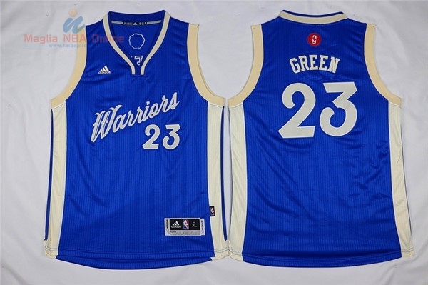 Acquista Maglia NBA Bambino 2015 Natale Golden State Warriors #23 Draymond Green Blu