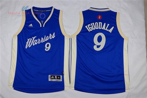 Acquista Maglia NBA Bambino 2015 Natale Golden State Warriors #9 Andre Iguodala Blu