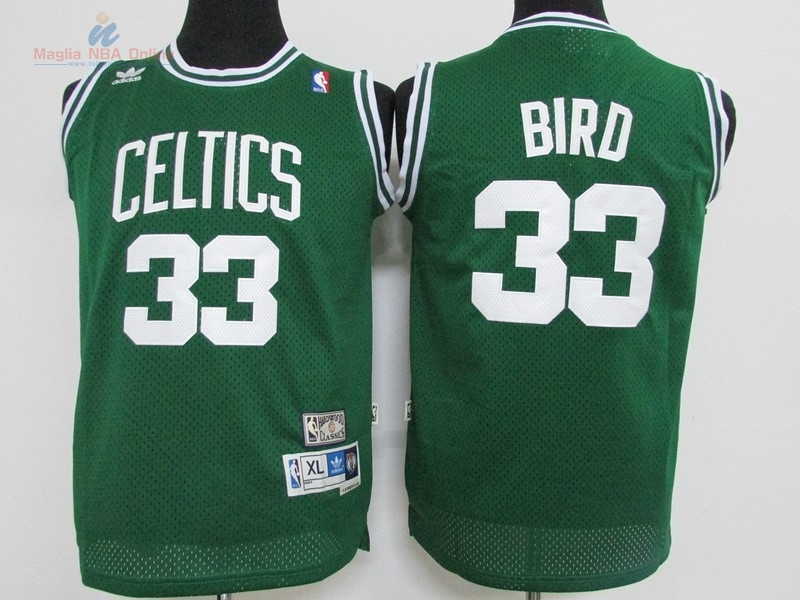 Acquista Maglia NBA Bambino Boston Celtics #33 Larry Joe Bird Verde