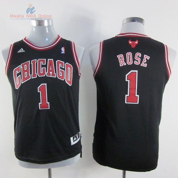 Acquista Maglia NBA Bambino Chicago Bulls #1 Derrick Rose Nero