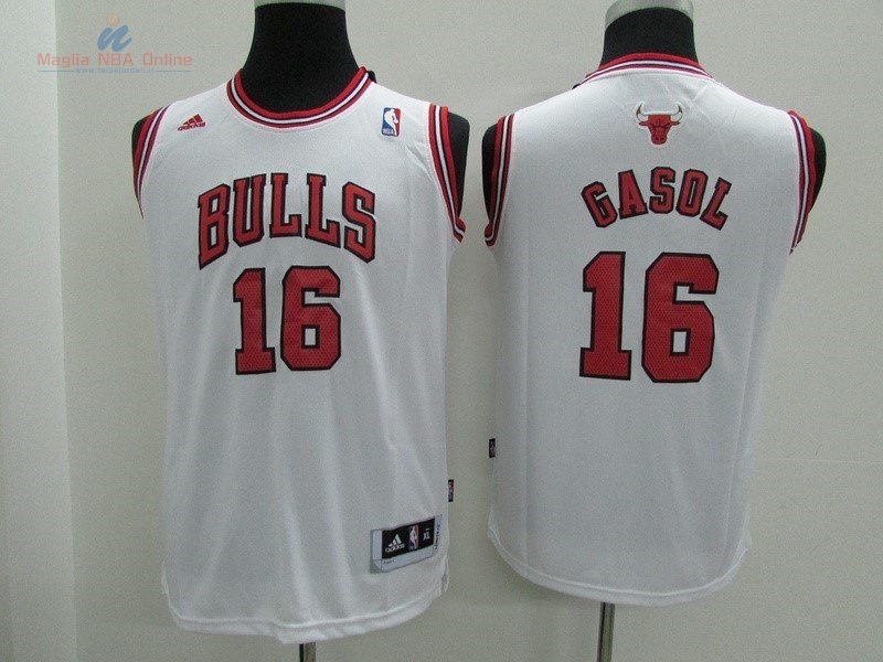 Acquista Maglia NBA Bambino Chicago Bulls #16 Pau Gasol Bianco