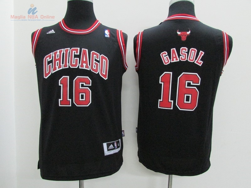 Acquista Maglia NBA Bambino Chicago Bulls #16 Pau Gasol Nero