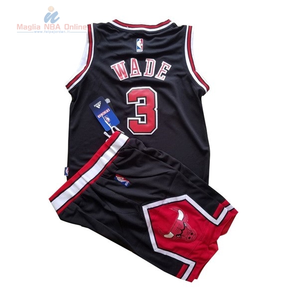 Acquista Maglia NBA Bambino Chicago Bulls #3 Dwyane Wade Nero