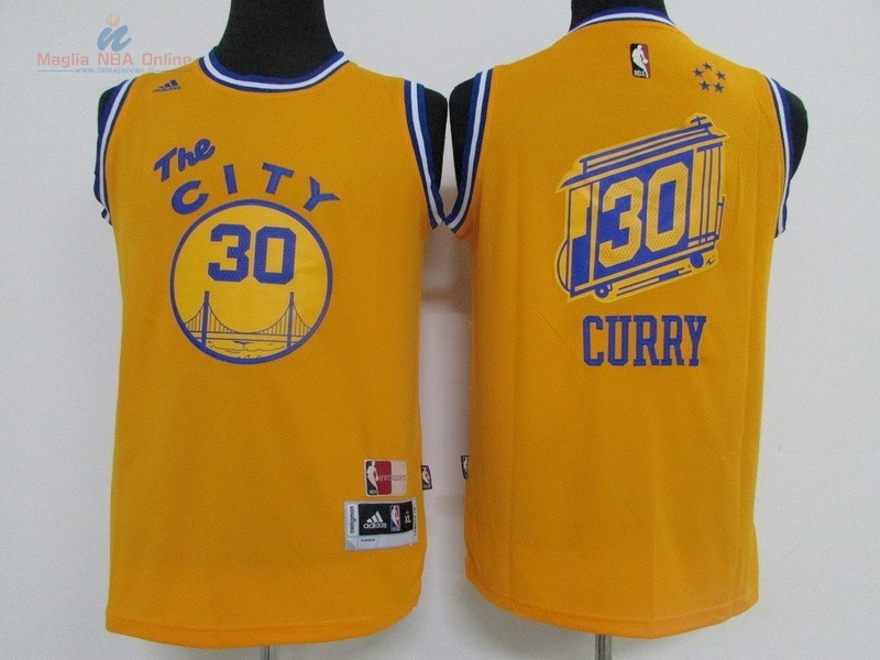 Acquista Maglia NBA Bambino Golden State Warriors #30 Stephen Curry Oro