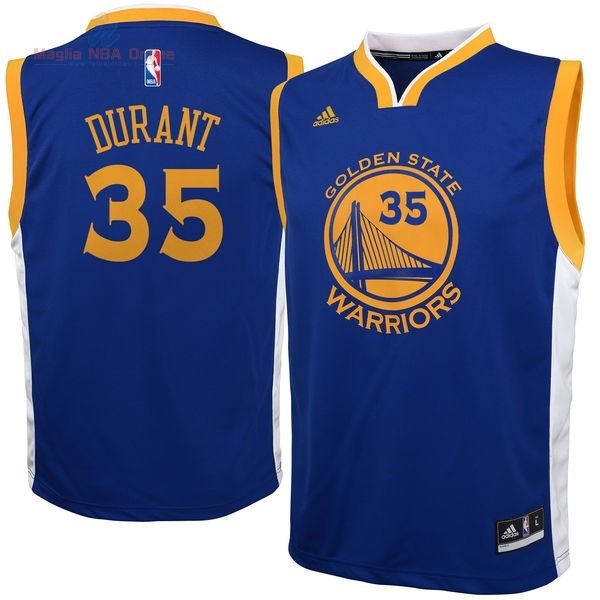 Acquista Maglia NBA Bambino Golden State Warriors #35 Kevin Durant Blu