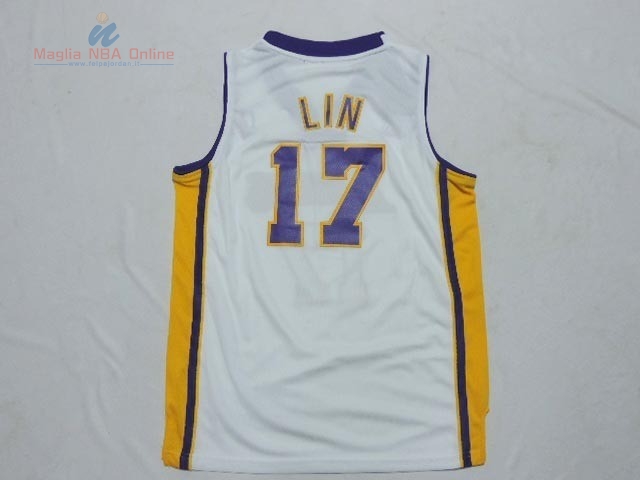 Acquista Maglia NBA Bambino Los Angeles Lakers #17 Jeremy Lin Bianco