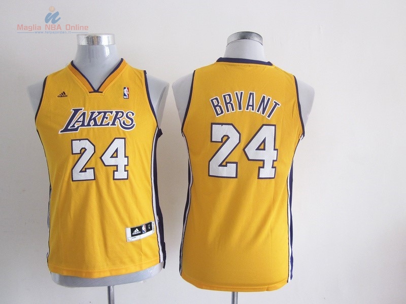 Acquista Maglia NBA Bambino Los Angeles Lakers #24 Kobe Bryant Giallo