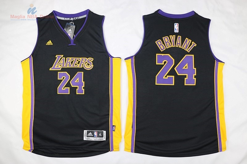 Acquista Maglia NBA Bambino Los Angeles Lakers #24 Kobe Bryant Nero