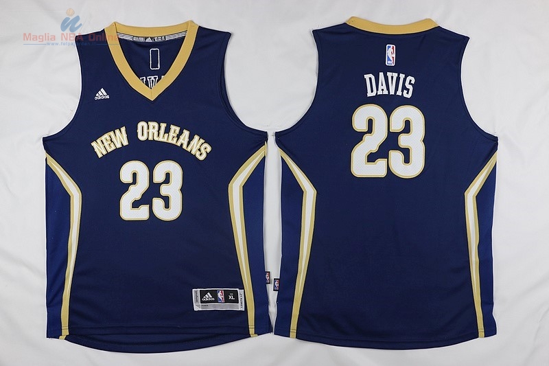 Acquista Maglia NBA Bambino New Orleans Pelicans #23 Anthony Davis Blu
