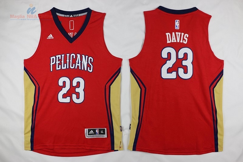 Acquista Maglia NBA Bambino New Orleans Pelicans #23 Anthony Davis Rosso