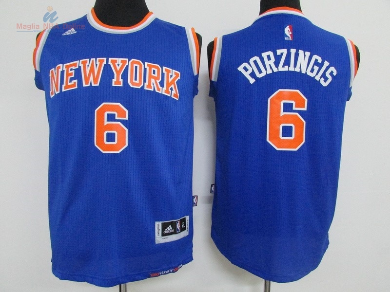 Acquista Maglia NBA Bambino New York Knicks #6 Kristaps Porzingis Blu