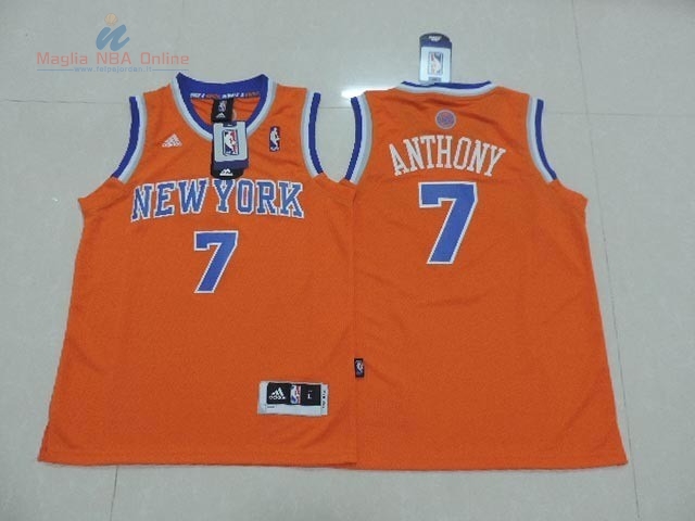 Acquista Maglia NBA Bambino New York Knicks #7 Carmelo Anthony Arancia