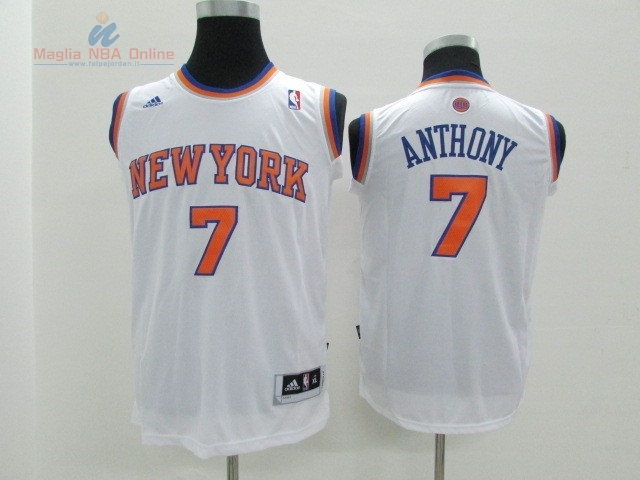 Acquista Maglia NBA Bambino New York Knicks #7 Carmelo Anthony Bianco