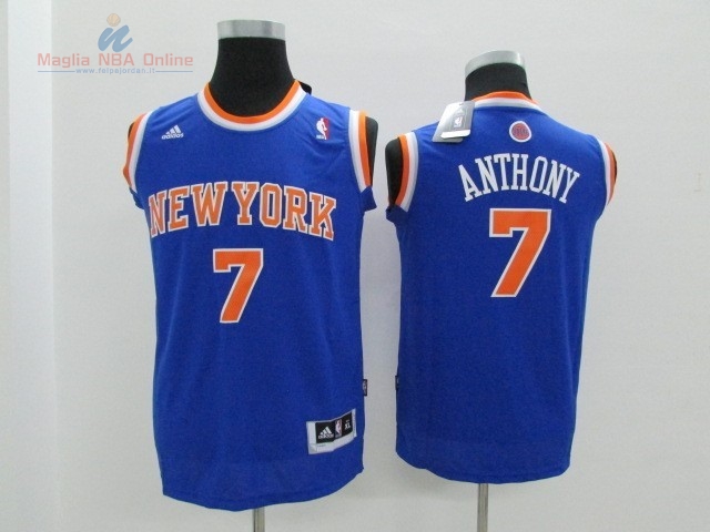 Acquista Maglia NBA Bambino New York Knicks #7 Carmelo Anthony Blu