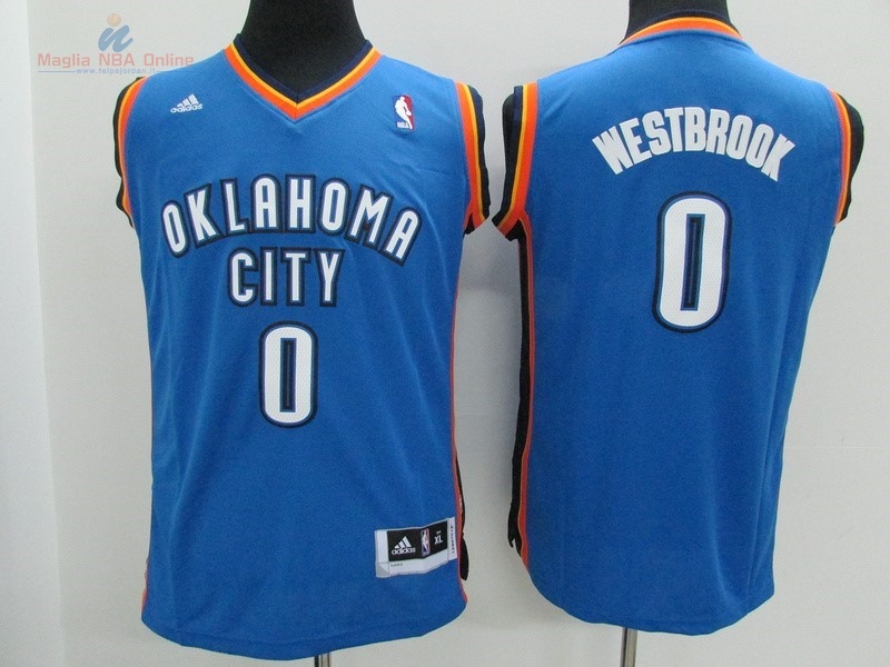 Acquista Maglia NBA Bambino Oklahoma City Thunder #0 Russell Westbrook Blu