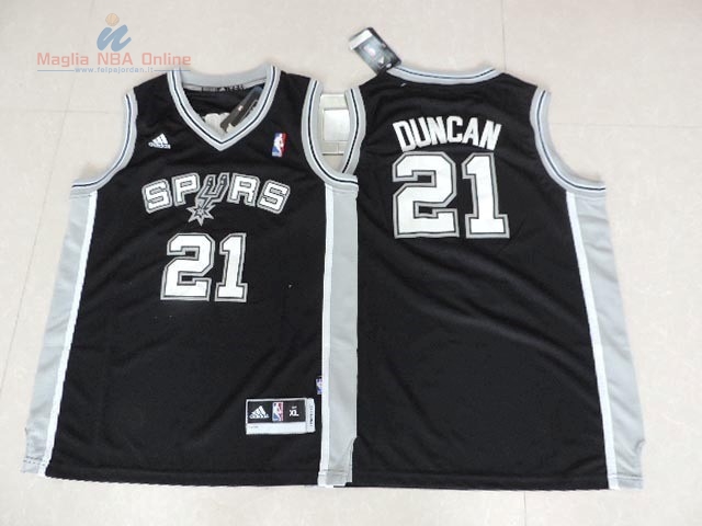 Acquista Maglia NBA Bambino San Antonio Spurs #21 Tim Duncan Nero