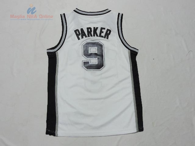 Acquista Maglia NBA Bambino San Antonio Spurs #9 Tony Parker Bianco