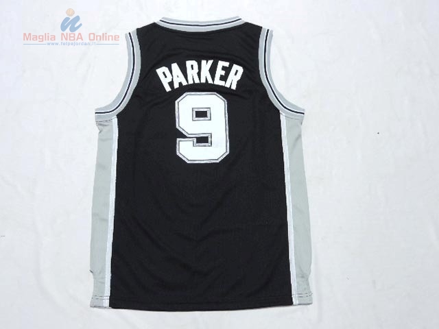 Acquista Maglia NBA Bambino San Antonio Spurs #9 Tony Parker Nero