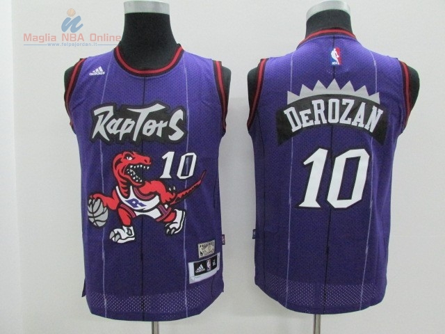 Acquista Maglia NBA Bambino Toronto Raptors #10 Demar DeRozan Retro Porpora