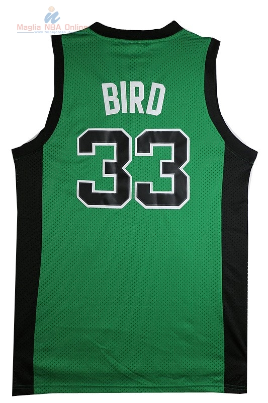 Acquista Maglia NBA Boston Celtics #33 Larry Joe Bird Verde Nero