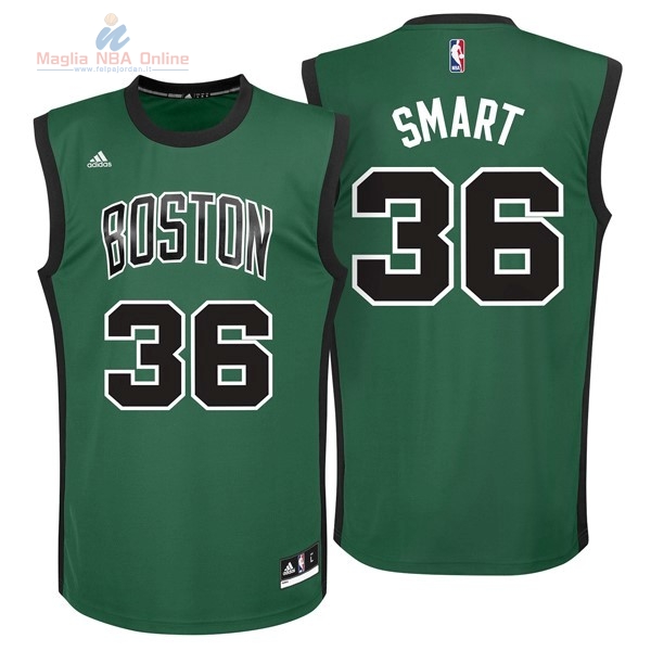 Acquista Maglia NBA Boston Celtics #36 Marcus Smart Verde Nero