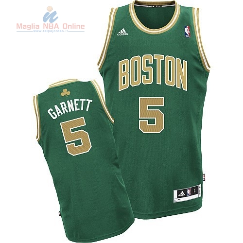 Acquista Maglia NBA Boston Celtics #5 Kevin Garnett Verde Oro