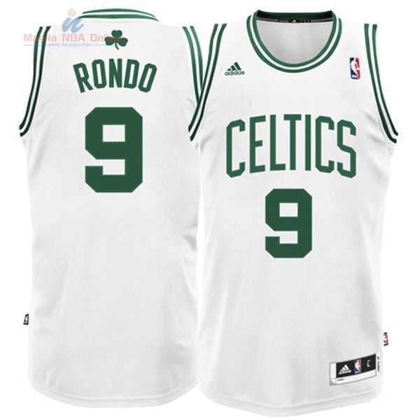 Acquista Maglia NBA Boston Celtics #9 Rajon Rondo Bianco