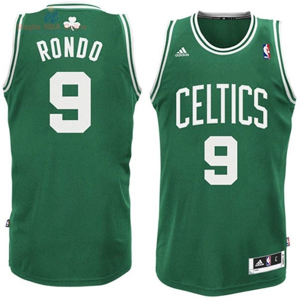 Acquista Maglia NBA Boston Celtics #9 Rajon Rondo Verde Bianco