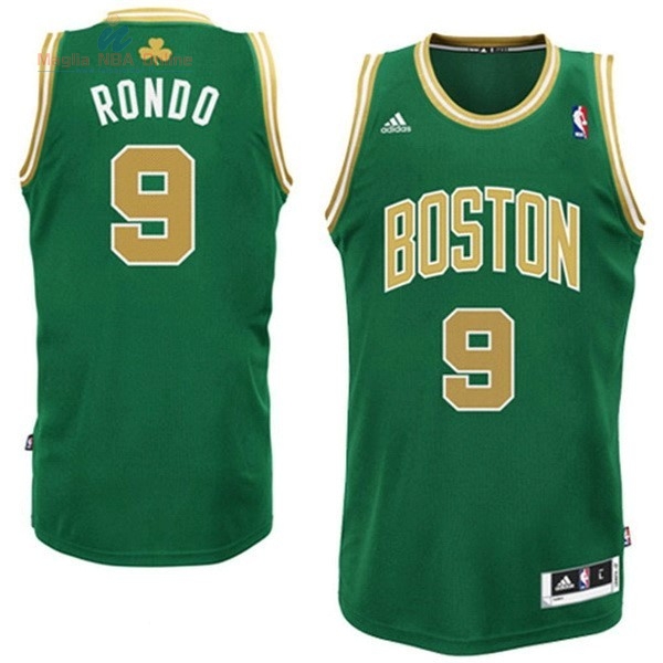 Acquista Maglia NBA Boston Celtics #9 Rajon Rondo Verde Oro