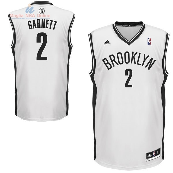 Acquista Maglia NBA Brooklyn Nets #2 Kevin Garnett Bianco