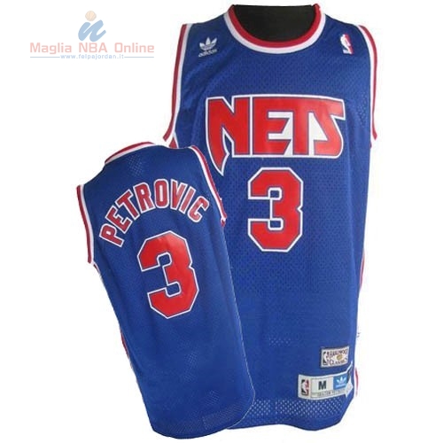 Acquista Maglia NBA Brooklyn Nets #3 Drazen Petrovic Blu