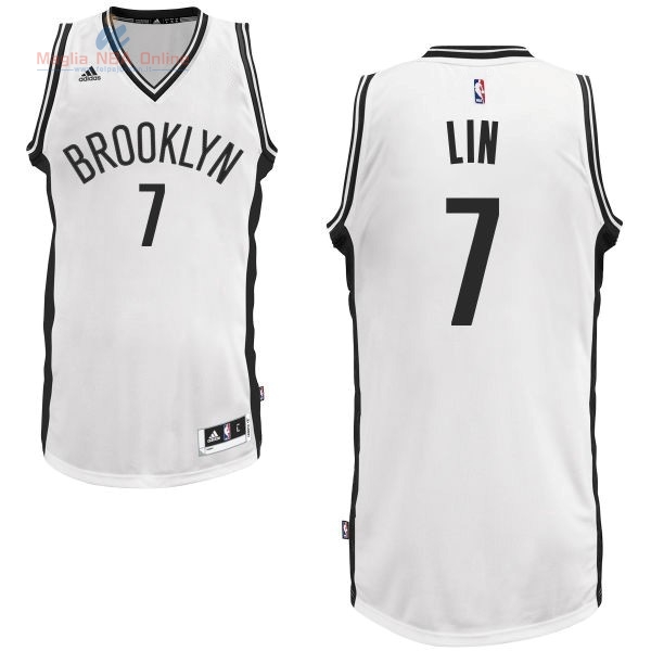 Acquista Maglia NBA Brooklyn Nets #7 Jeremy Lin Bianco