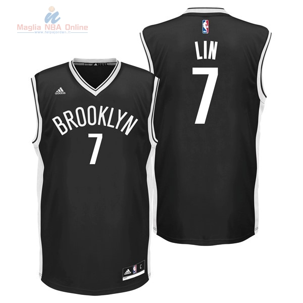 Acquista Maglia NBA Brooklyn Nets #7 Jeremy Lin Nero