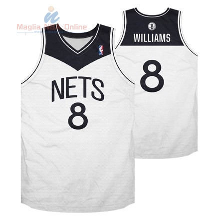 Acquista Maglia NBA Brooklyn Nets #8 Deron Michael Williams Bianco Nero