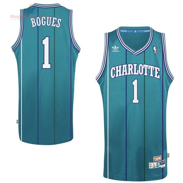 Acquista Maglia NBA Charlotte Hornets #1 Tyrone Curtis Bogues Verde