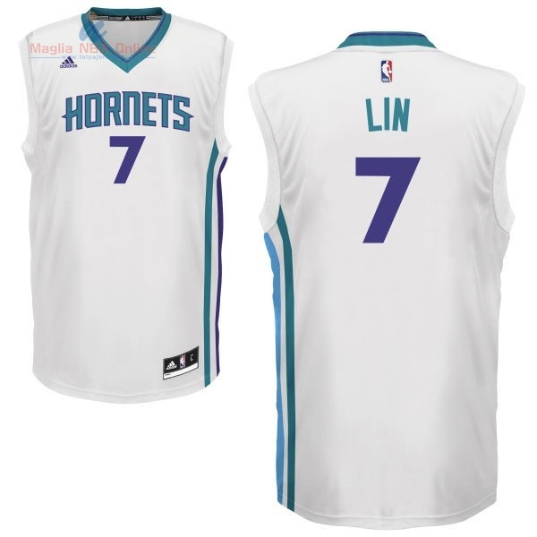 Acquista Maglia NBA Charlotte Hornets #7 Jeremy Lin Bianco