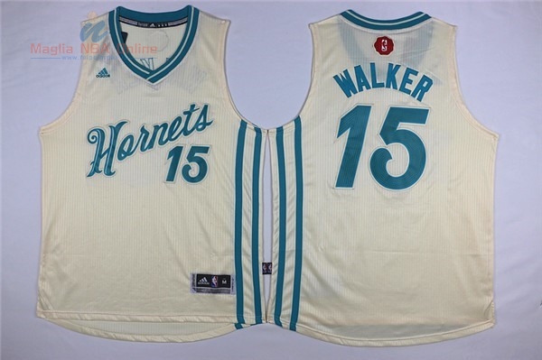 Acquista Maglia NBA Charlotte Hornets 2015 Natale #15 Walker Bianco