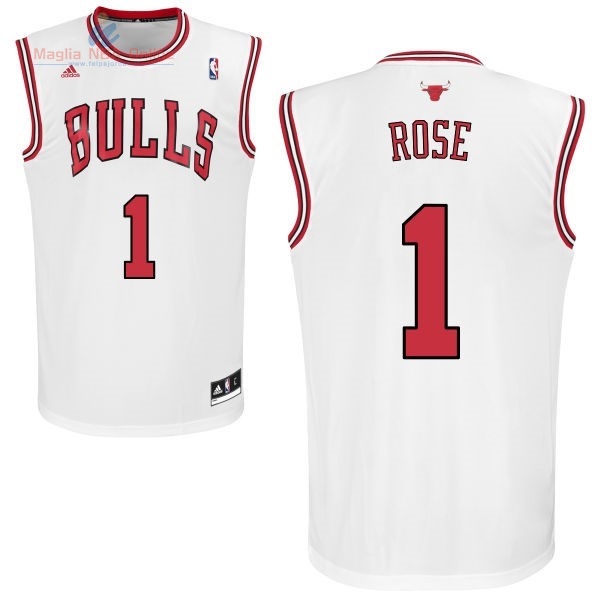 Acquista Maglia NBA Chicago Bulls #1 Derrick Rose Bianco