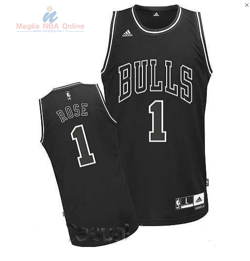 Acquista Maglia NBA Chicago Bulls #1 Derrick Rose Nero