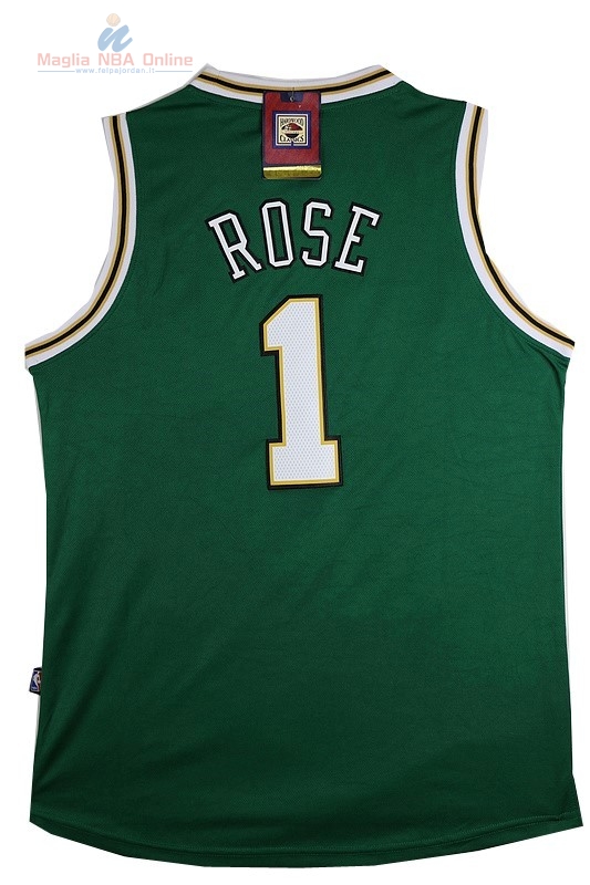 Acquista Maglia NBA Chicago Bulls #1 Derrick Rose Verde Bianco