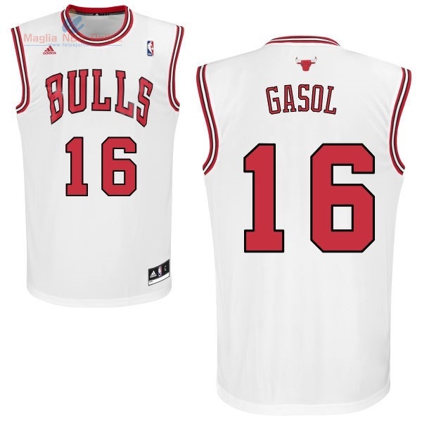 Acquista Maglia NBA Chicago Bulls #16 Pau Gasol Bianco