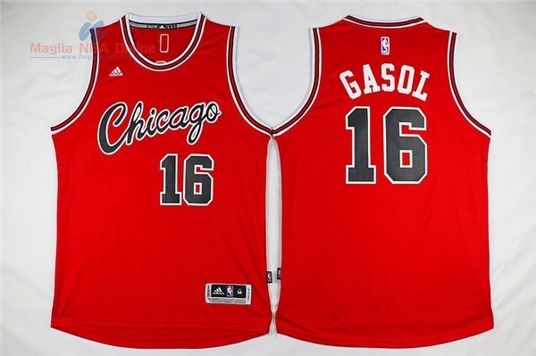 Acquista Maglia NBA Chicago Bulls #16 Pau Gasol Retro Rosso