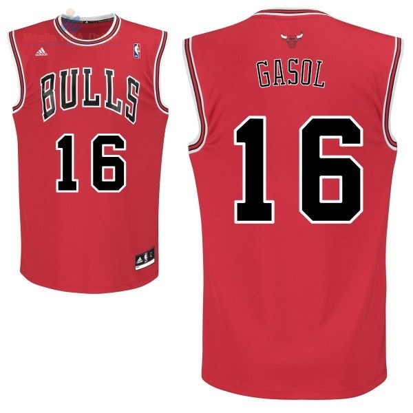 Acquista Maglia NBA Chicago Bulls #16 Pau Gasol Rosso