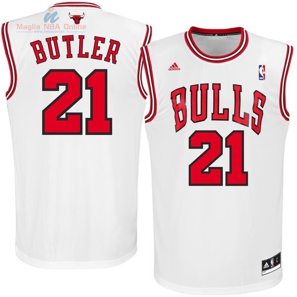 Acquista Maglia NBA Chicago Bulls #21 Jimmy Butler Bianco