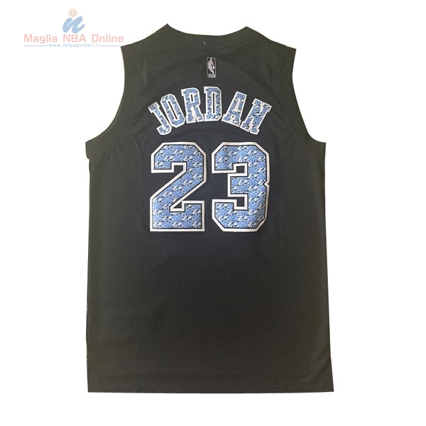 Acquista Maglia NBA Chicago Bulls #23 Michael Jordan Nero Diamante