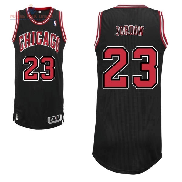 Acquista Maglia NBA Chicago Bulls #23 Michael Jordan Nero Rosso