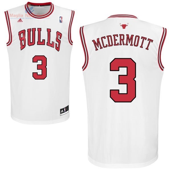 Acquista Maglia NBA Chicago Bulls #3 Doug McDermott Bianco