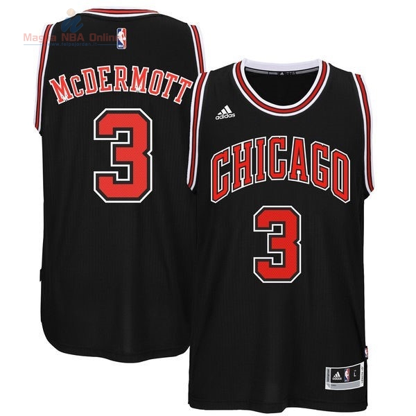 Acquista Maglia NBA Chicago Bulls #3 Doug McDermott Nero